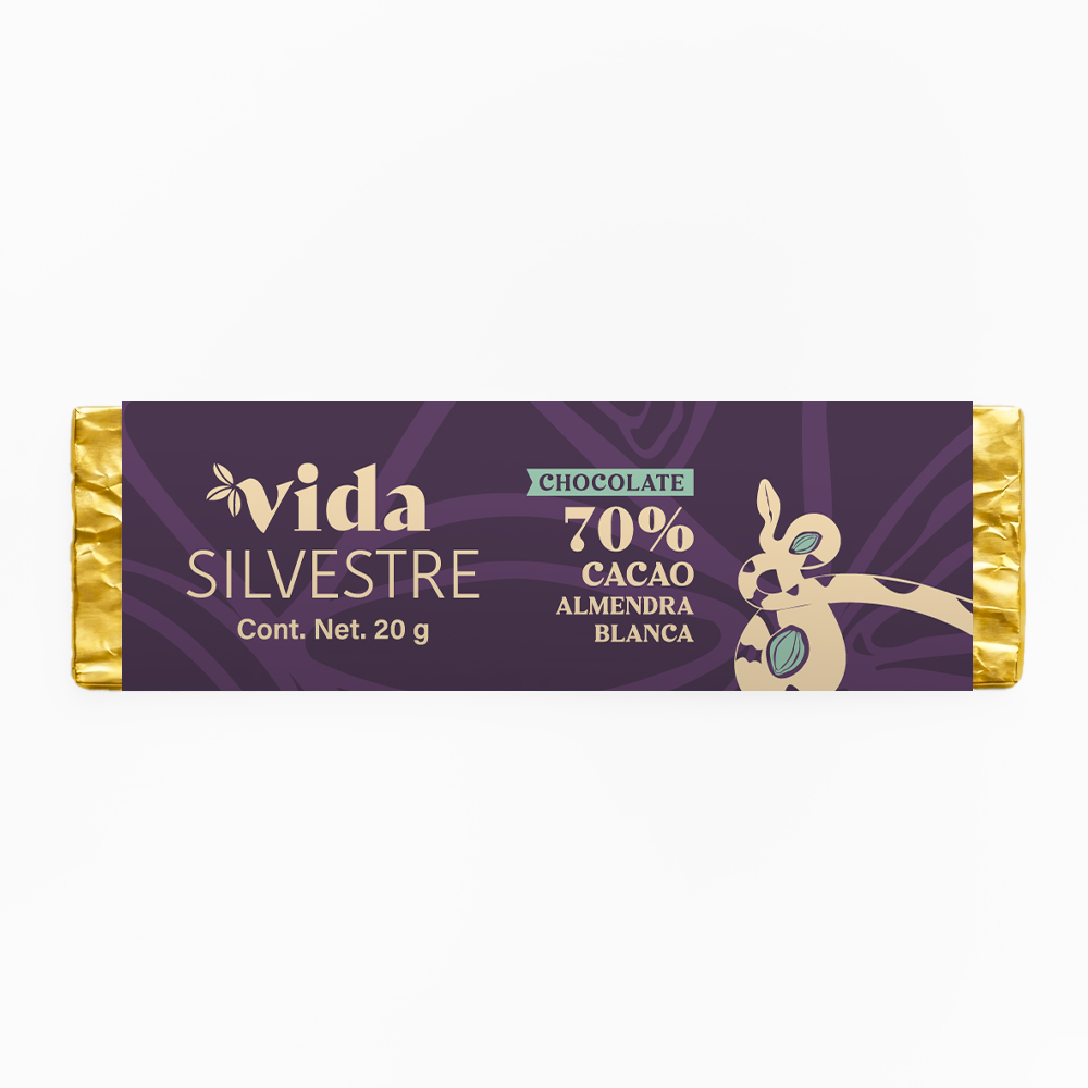 Barrita 70% Cacao con Almendra Blanca