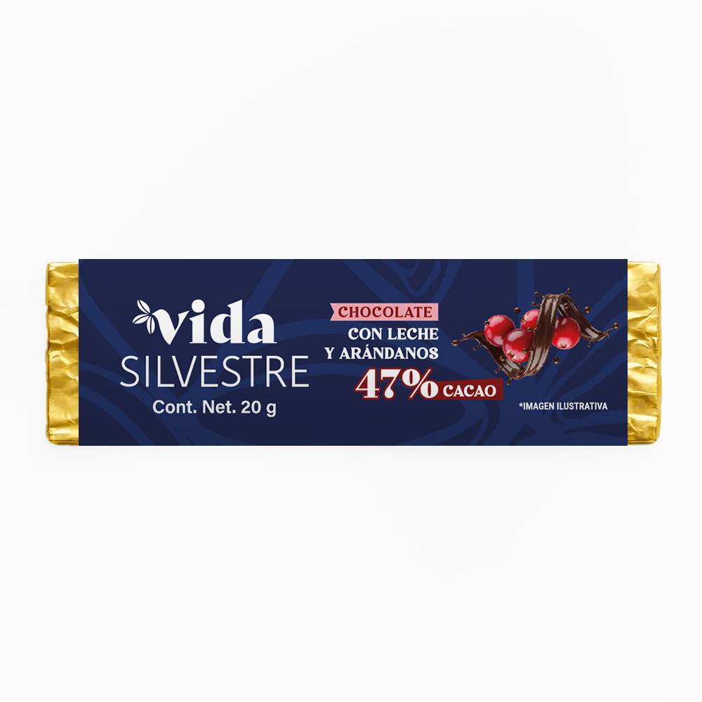 Barrita 47% Cacao con Leche y Arándanos