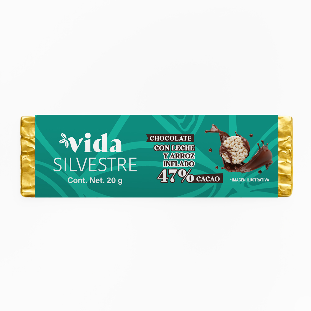 Barrita 47% Cacao con Leche y Arroz Inflado